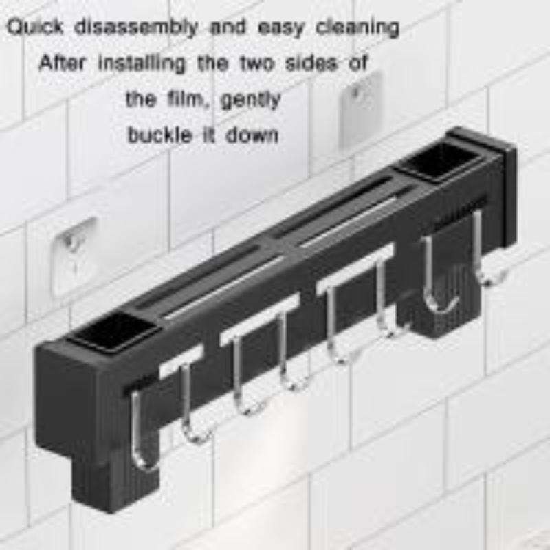 Kitchen Wall-mounted Rack Free Punching Chopsticks Holder, Color:Black 40cm