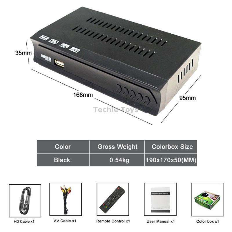 ISDB-T Satellite TV Receiver Set Top Box with Remote Control, For South America, Philippine(EU Plug)