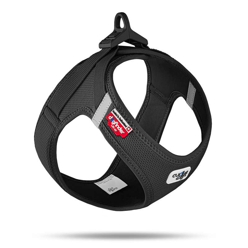 Curli Clasp Black Dog Harness - Air-Mesh for Small Dogs
