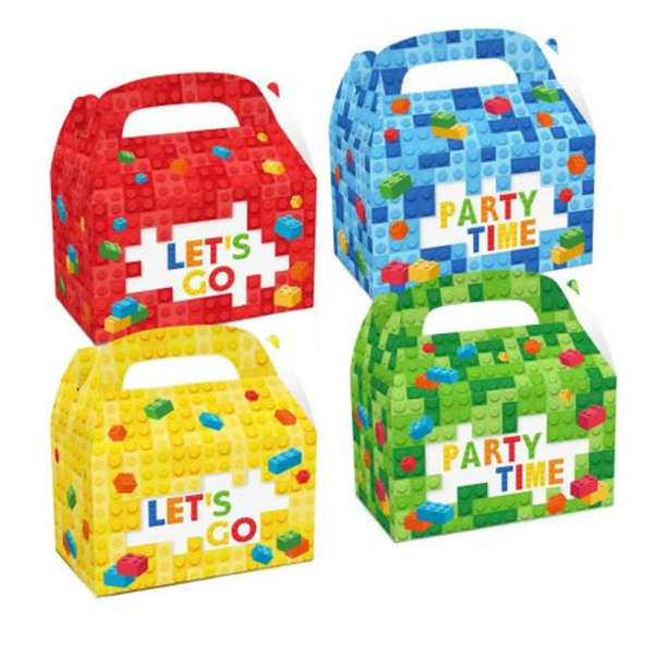 Party Favor Boxes - Lego Theme -12 Boxes