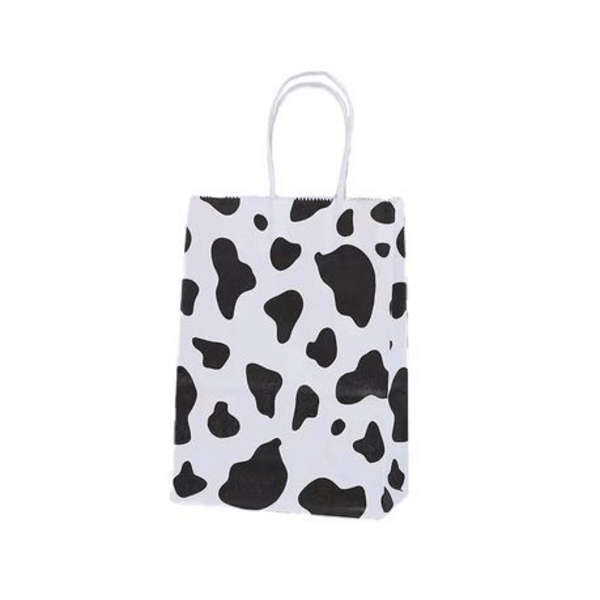 Cow Paper Party Favor Bags with Handles (12 Bags)
