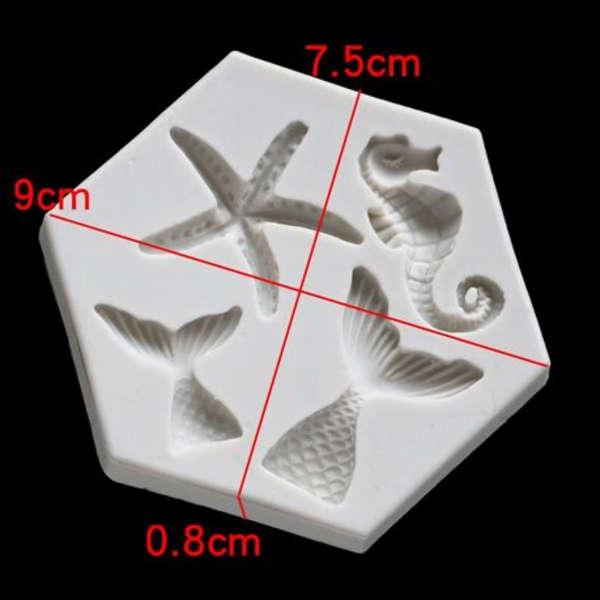 Mermaid Ocean Theme Silicone Fondant Mold