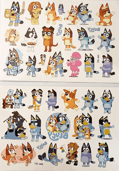 Kids Temporary Tattoos Set - Bluey