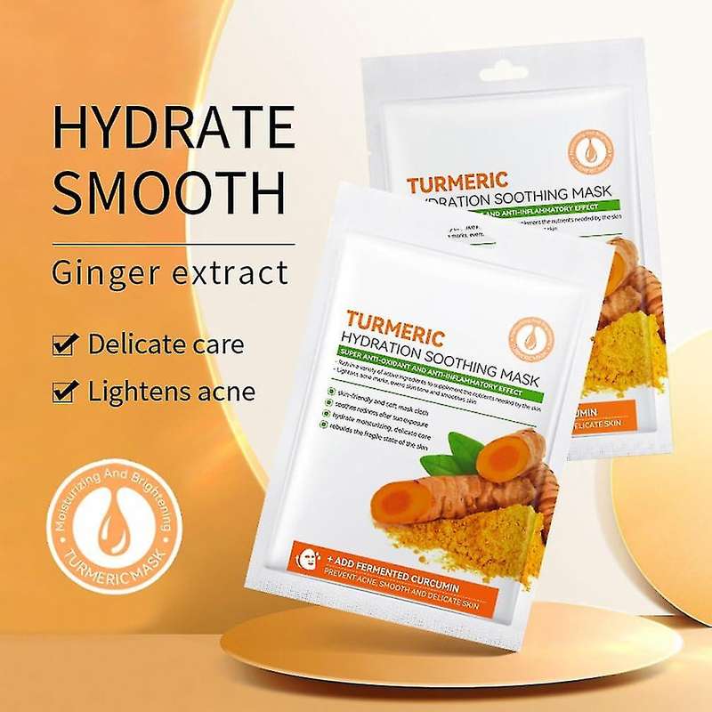 5 X Turmeric Hydrating Soothing  Facial Mask for Acne,Dark Spots and Wrinkles