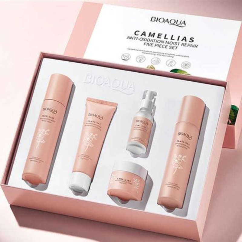 Bioaqua Camellias Anti-Oxidation Moist Repair Skin Care 5 Piece Set