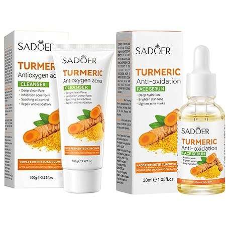 Turmeric Anti-Oxidation Face Serum & Cleanser Set  Radiant Skin Care