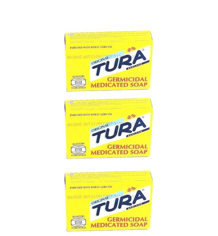 Anti-Fungal/Anti-Bacterial Tura Germicidal Medicated Soap - 30g x 3