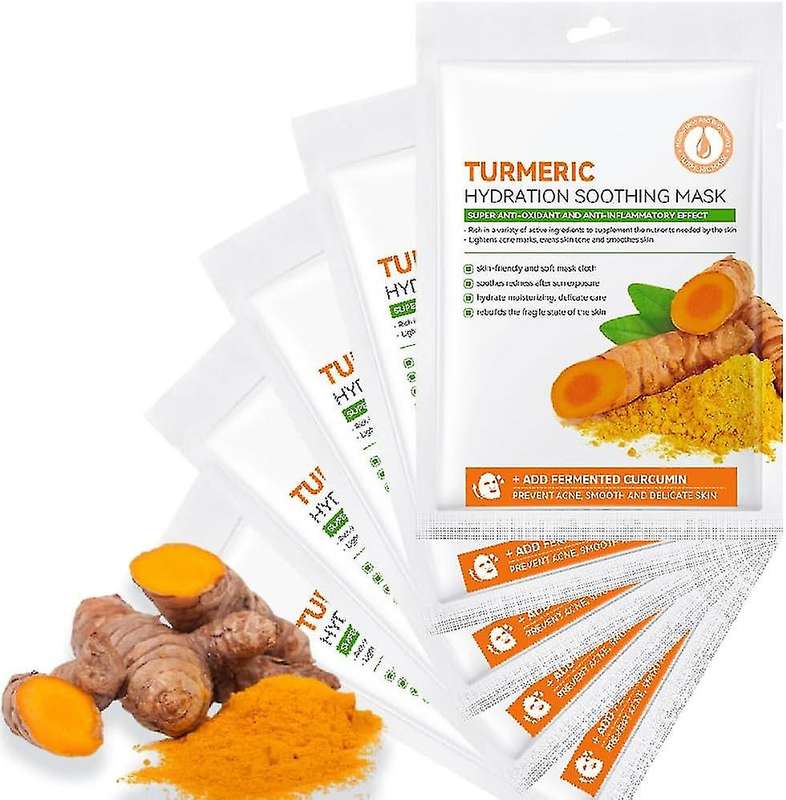 5 X Turmeric Hydrating Soothing  Facial Mask for Acne,Dark Spots and Wrinkles