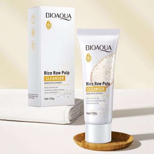 Bioaqua Rice Extract Facial Cleanser  Gentle Daily Foaming Wash for All Skin Types