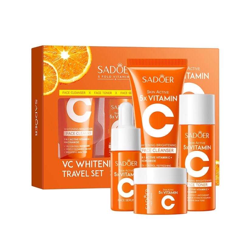 Vitamin C Skin Care Set With Cleanser, Toner, Serum & Moisturizer