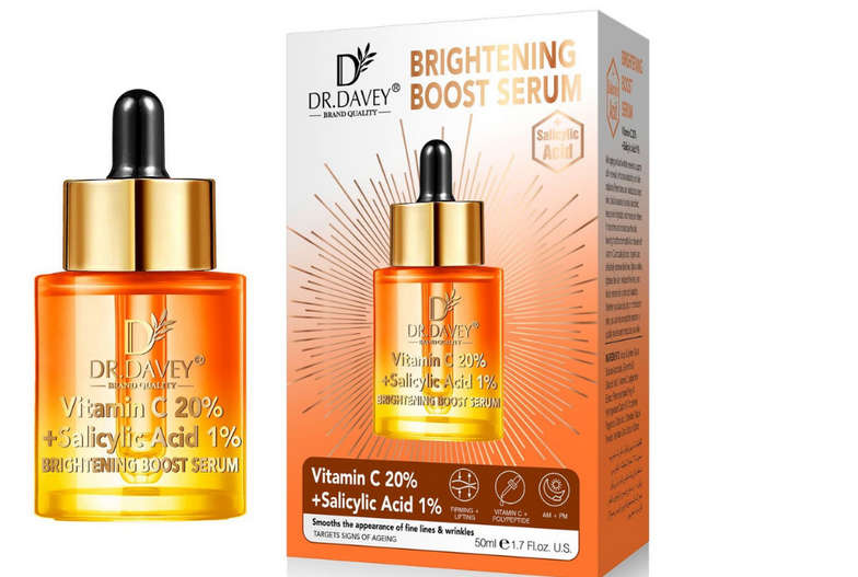 Brightening Boost Facial Serum  Vitamin C 20% + Salicylic Acid 1% | Hydrating & Revitalizing D...