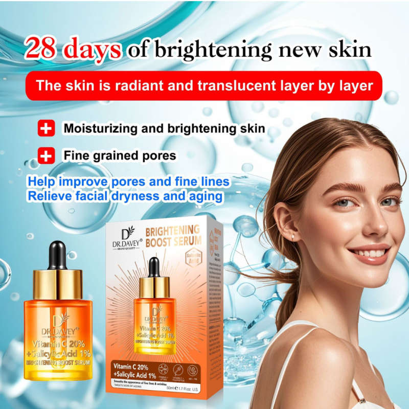 Brightening Boost Facial Serum  Vitamin C 20% + Salicylic Acid 1% | Hydrating & Revitalizing D...