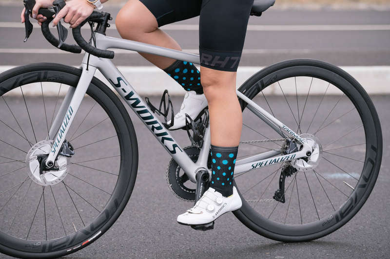 Aqua Polka Cycling Socks
