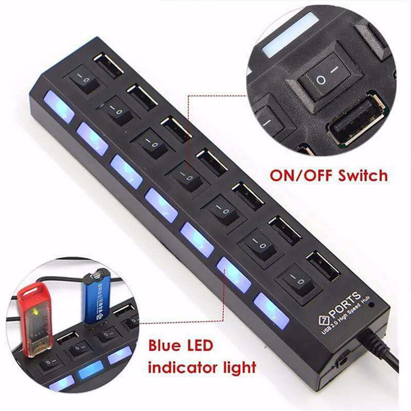 7 Ports HUB High Speed USB 2.0 Hub