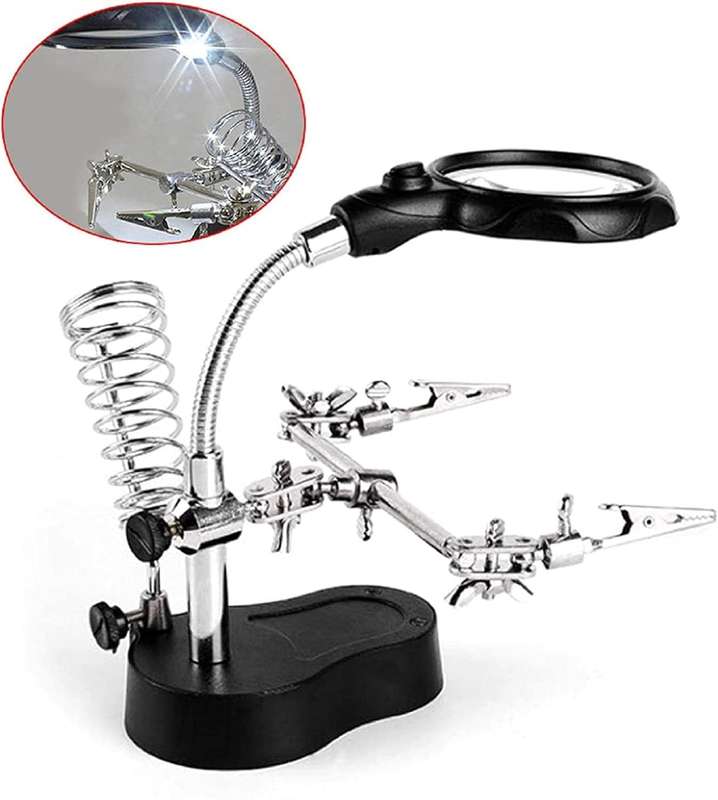 5 LED Auxiliary Clip Magnifier AC/DC Interchangeable