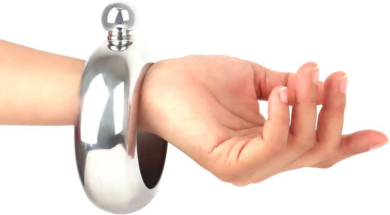 Stainless Steel Liquor Bangle Flask Bracelet