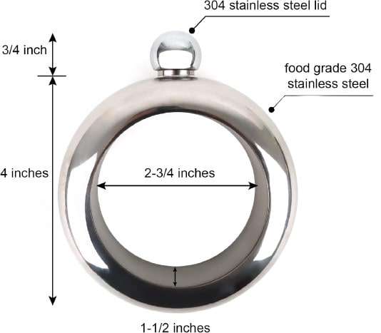 Stainless Steel Liquor Bangle Flask Bracelet