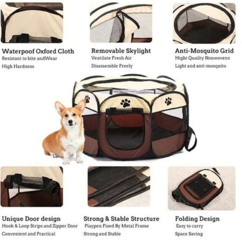 Foldable Pet Playpen For Dogs Pop Up  Indoor and Outdoor Use