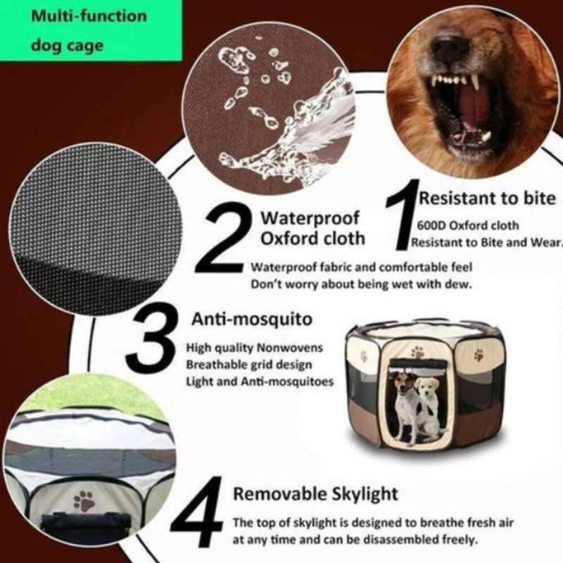 Foldable Pet Playpen For Dogs Pop Up  Indoor and Outdoor Use