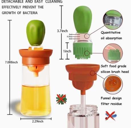 2 in 1 Oil Brush And Spray Dispenser Bottle