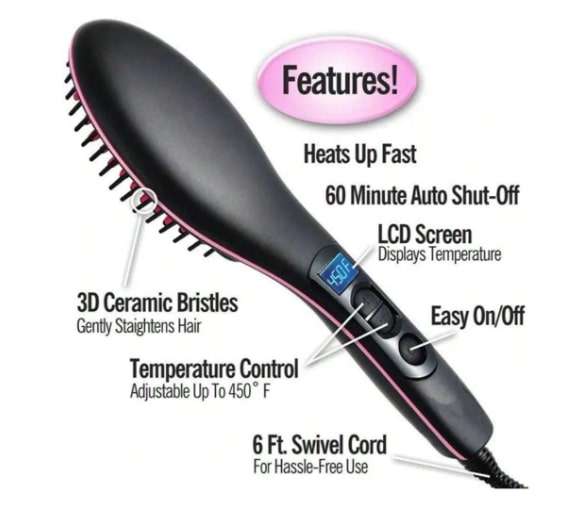Straight Artifact LCD Hair Straightening Brush