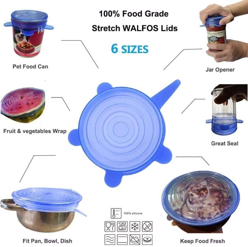 Silicone Stretch Lids Set of 6