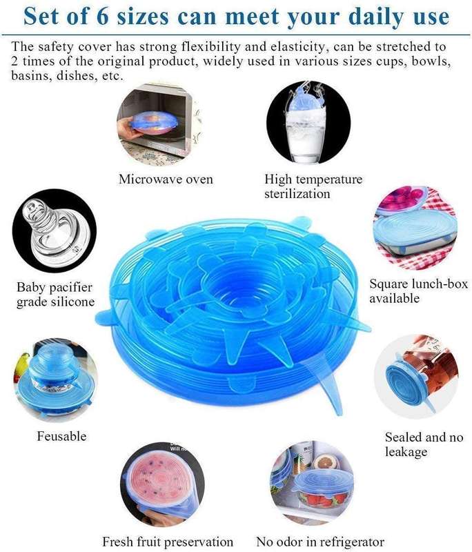Silicone Stretch Lids Set of 6