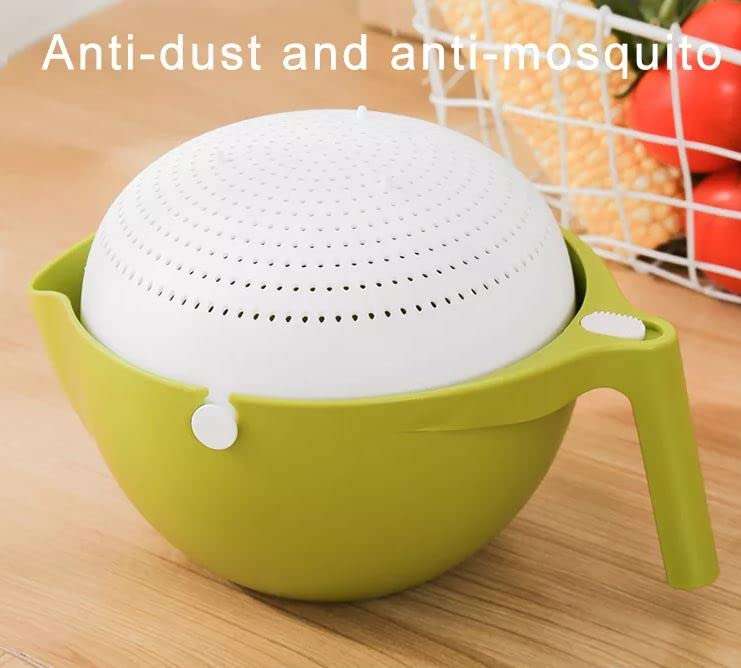 Rolling Colander Double Drain Basket Bowl