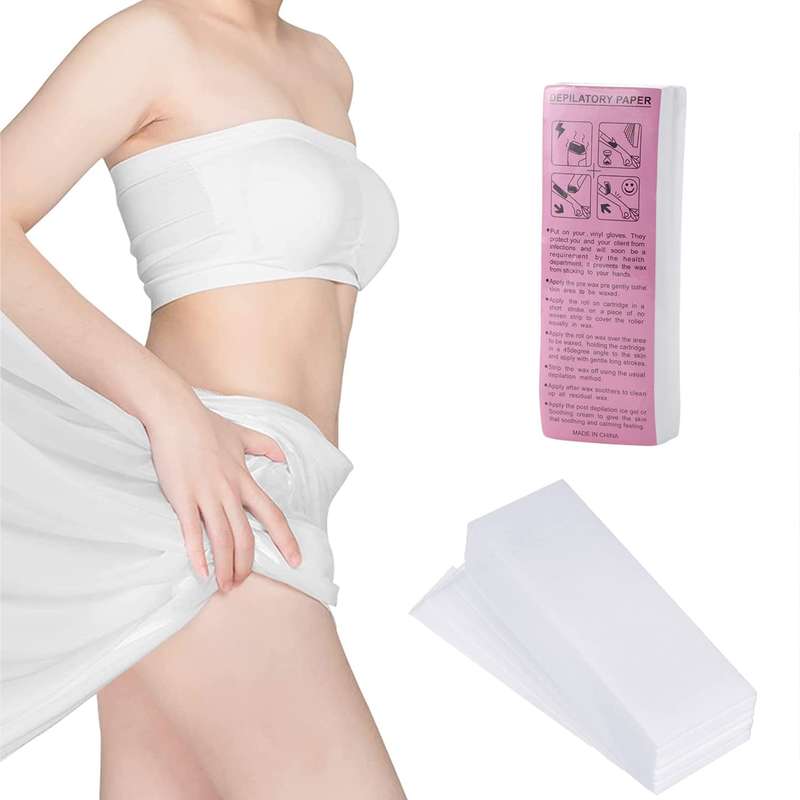 100 pcs Non Woven Hair Removal Paper Depilatory Wax Strips