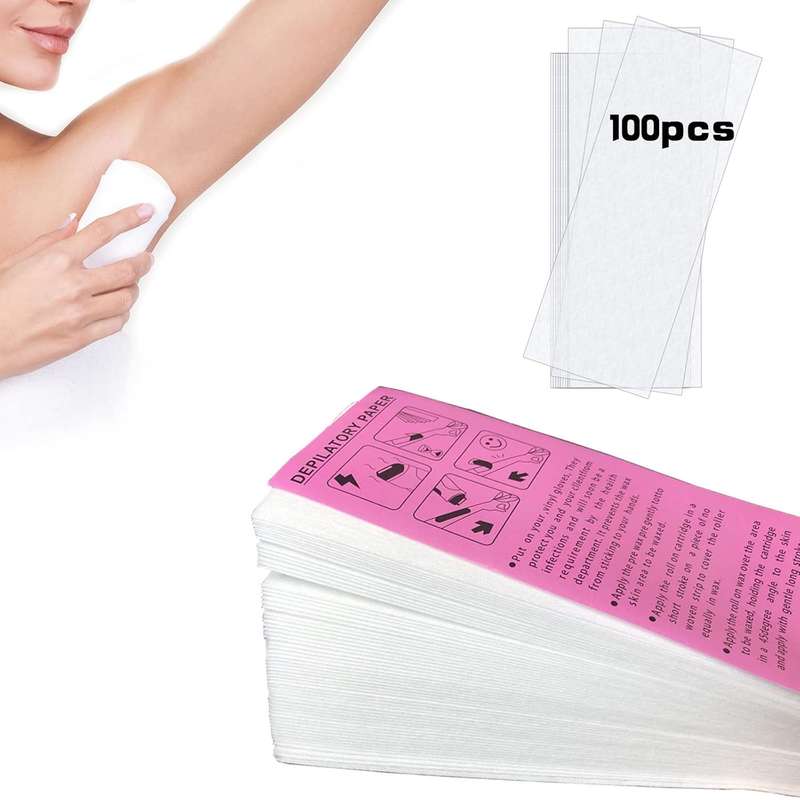100 pcs Non Woven Hair Removal Paper Depilatory Wax Strips