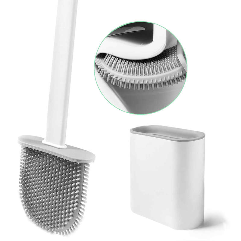 Silicone Toilet Brush With Toilet Brush Holder