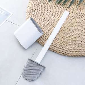 Silicone Toilet Brush With Toilet Brush Holder