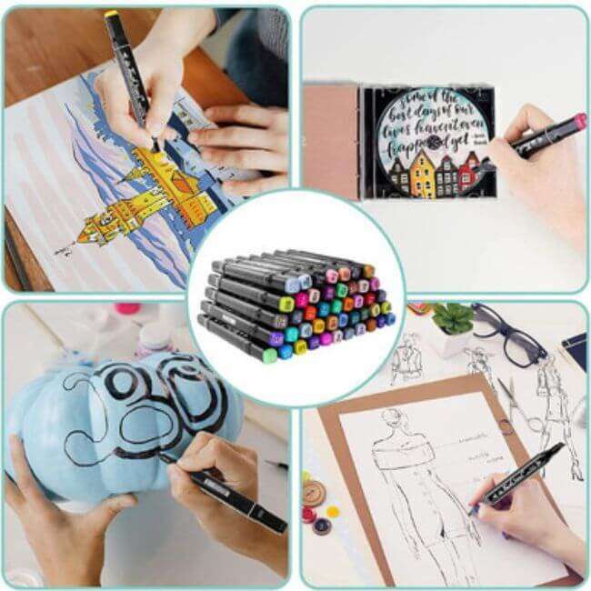 80Pcs Art Sketch Drawing Twin Marker Painting Pen Set