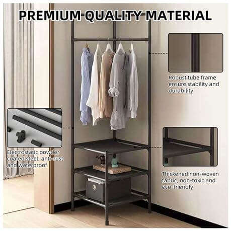 Multifunctional Floor Standing Corner Coat Rack