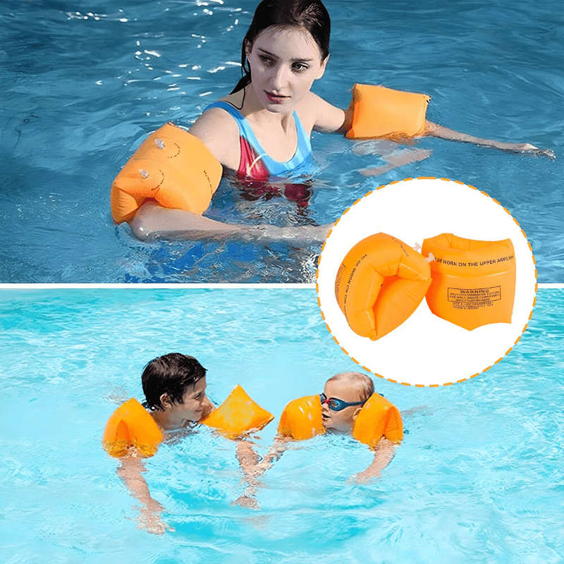 Pack of 2 Inflatable Floating Arm Bands Sleeves Swimming Training Tool
