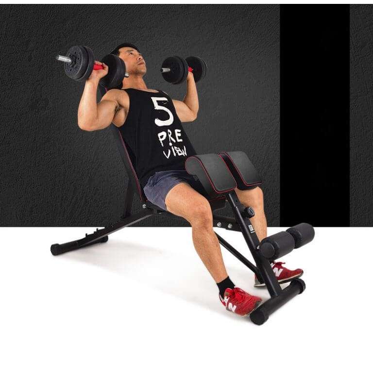Abdominal Adjustable Utility Exercise Bench with Resistance Band