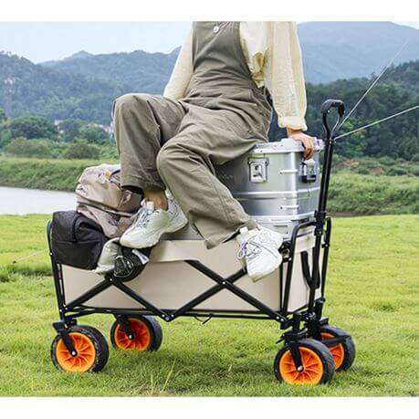 Outdoor Large Capacity Folding Wagon Truck Trolley with Tabletop