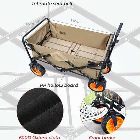 Outdoor Large Capacity Folding Wagon Truck Trolley with Tabletop