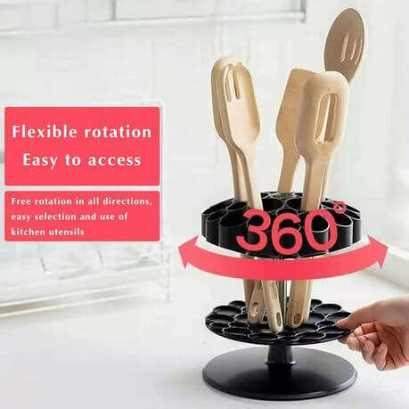Rotating Utensil Holder Kitchen Organizer