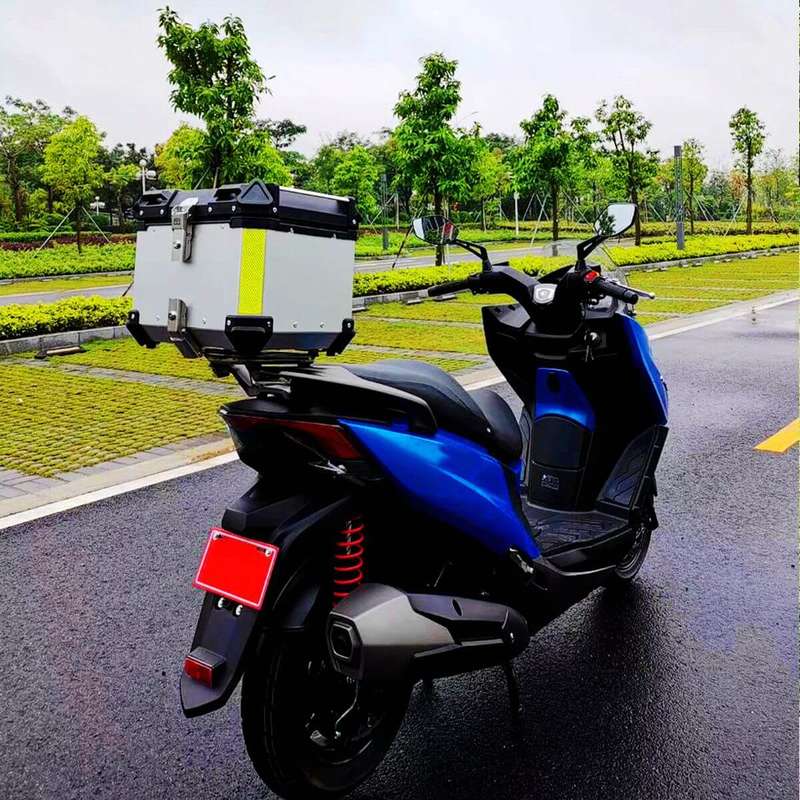 45L Motorcycle Aluminum Alloy Top Box Storage Tail Case Silver