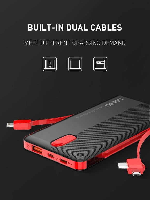 20000mAh Built-in Cable Power Bank