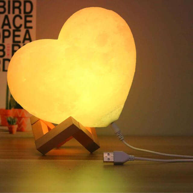 3D Heart Moon Lamp 12CM