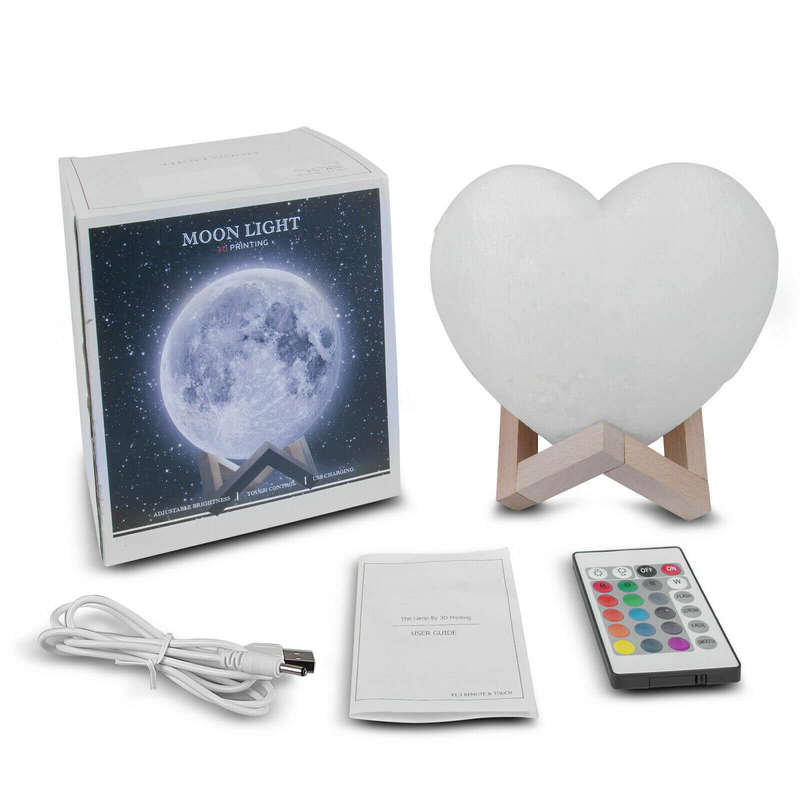 3D Heart Moon Lamp 12CM