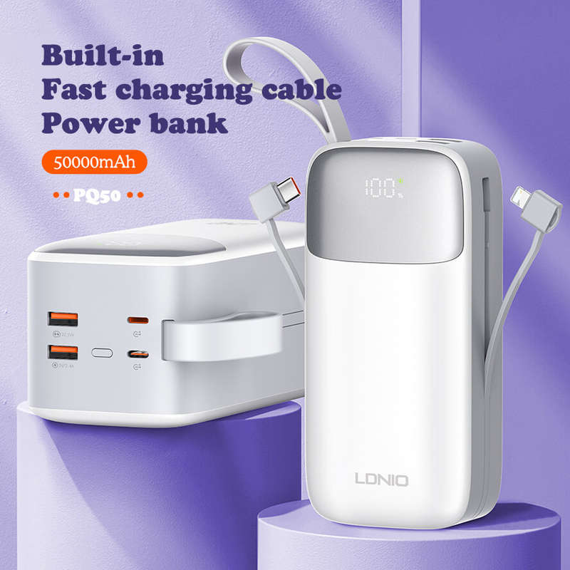 50000mAh Built-in Cable PD 20W Power Bank