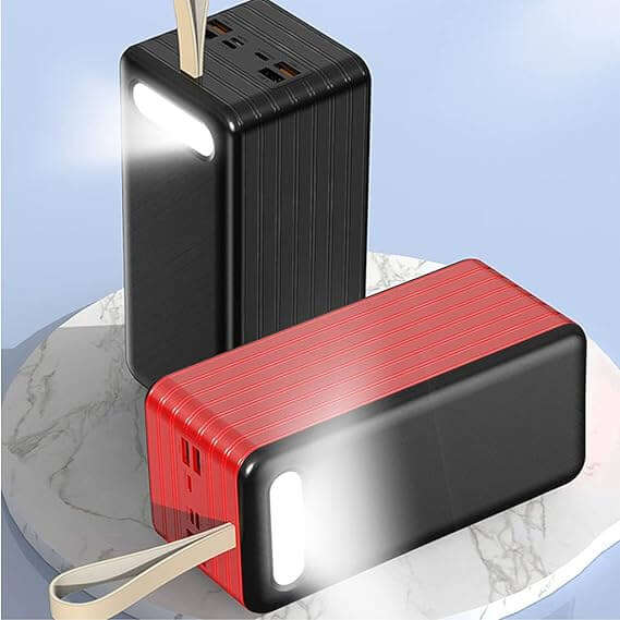 Portable 80000 mAh Power Bank with Built-in Cable