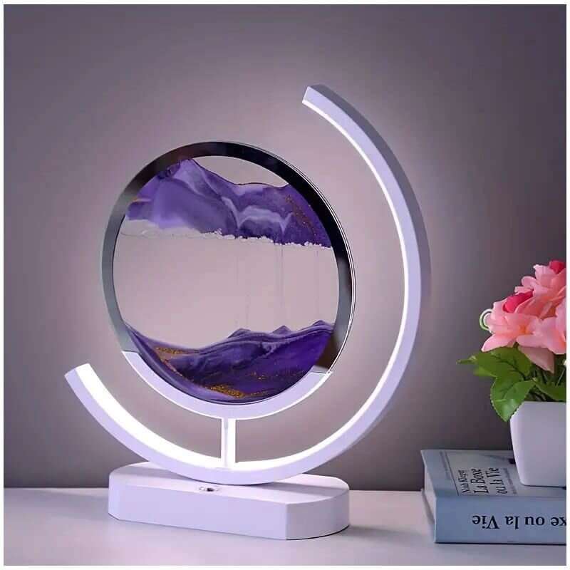 Unique Decorative LED Quicksand Painting Hourglass Lamp