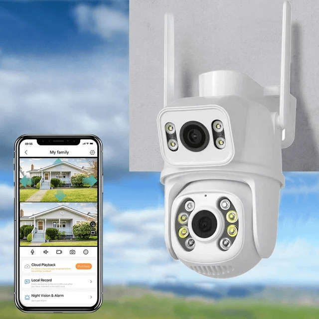WiFi Dual Lens 6MP Camera Motion Detection