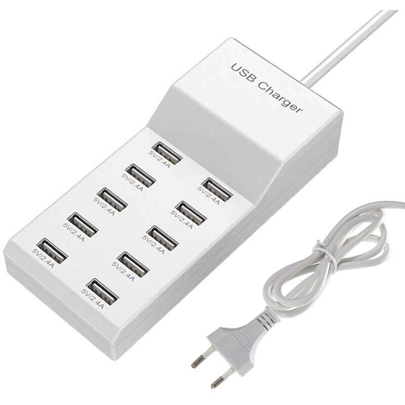 10-Port USB Charger Desktop Charging Station