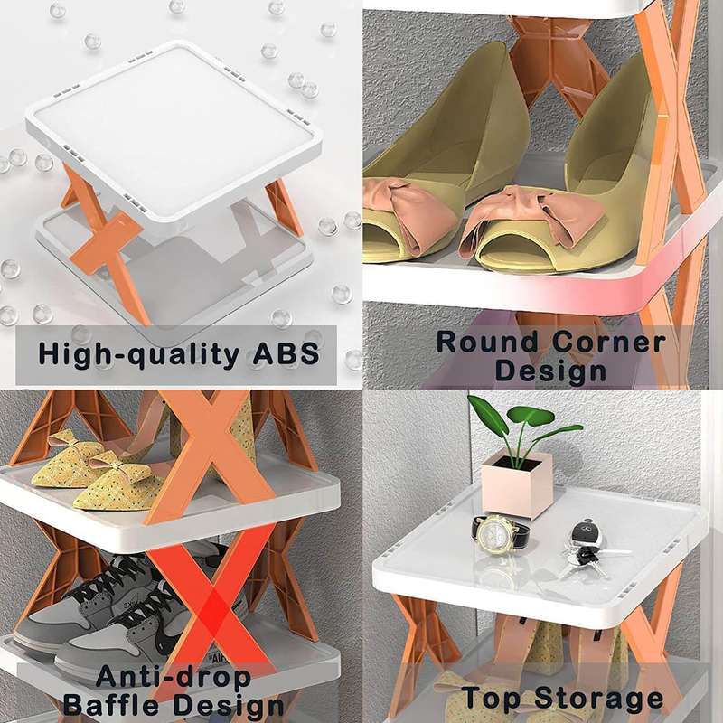 4 Tier Shoe Stackable Storage Rack Organizer