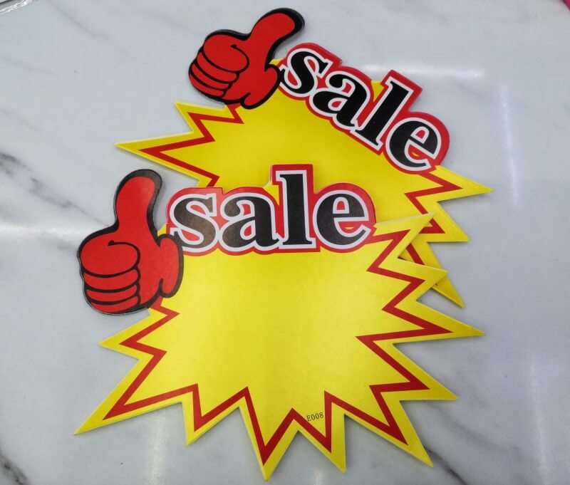 Pack of 10 Blank Star Price Tag Promotional Stickers